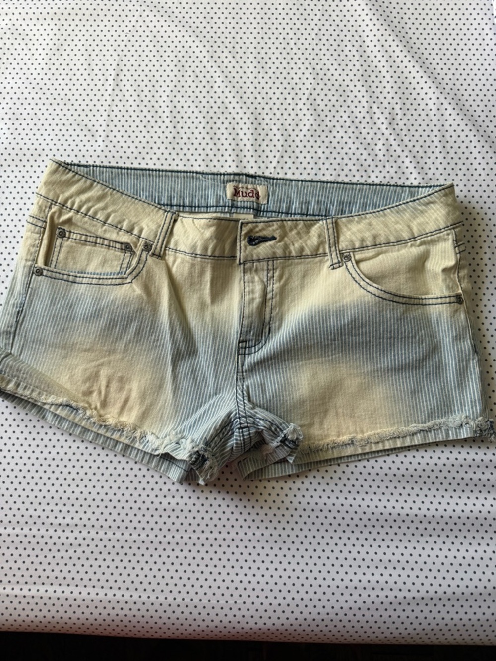MUDD, Tie-Dye Blue & Cream Women’s Denim Jean Shorts, size 15